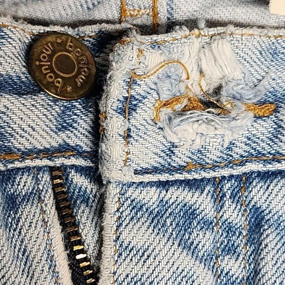 Vintage BonJour Jeans Women 14 High Waist Rise Light Trashed Paint Distressed - Picture 12 of 16